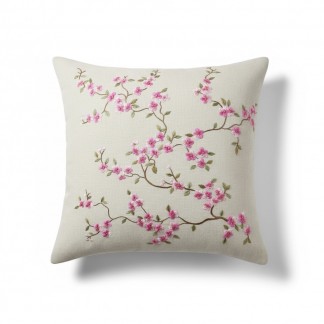 Cushion cover - Pink string peach blossom embroidery